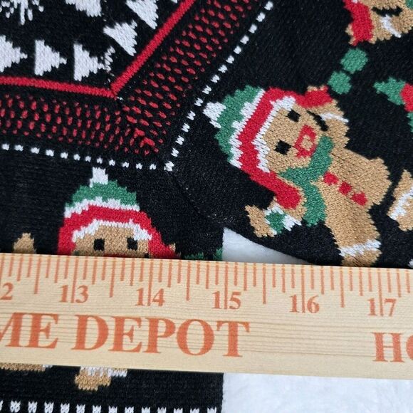 Girls Christmas Sweater Size 10T Black Knit Santa Reindeer Pullover Holiday - Picture 9 of 9